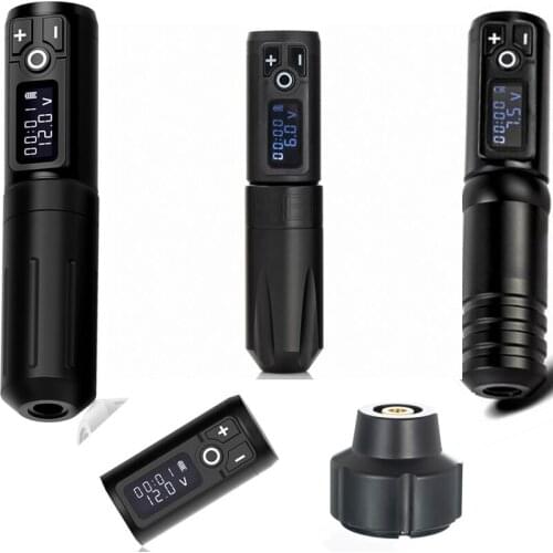 New Wireless Tattoo Machine Pen Powerful Coreless Motor 1950mah Battery Pack Portable Professional Tattoo Equipment
