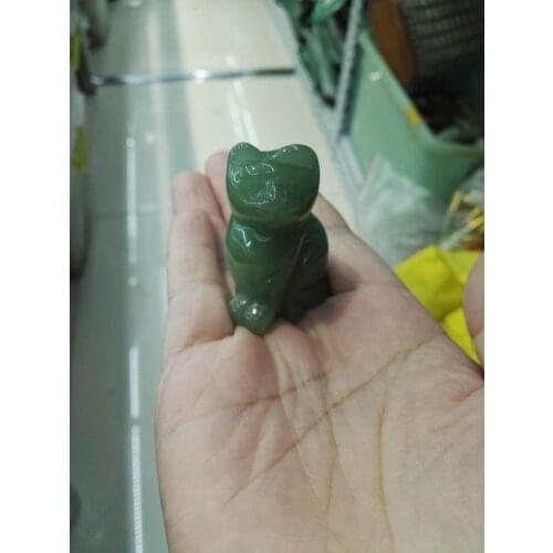 NEW 55mm Natural Chinese Dongling Jade Carved Cat Statue