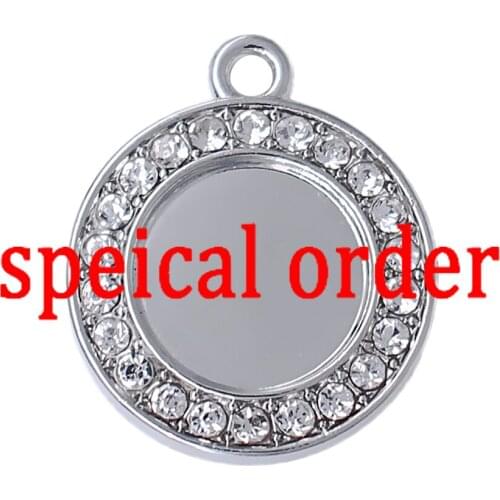 New customizable Crystal Inlay Metal Pendant for speical DIY Jewelry Accessories