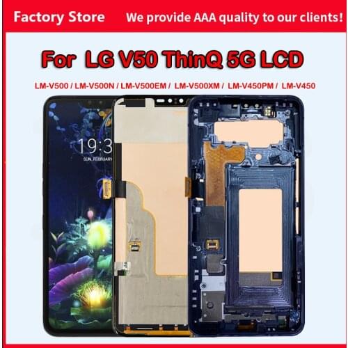 Original AMOLED For LG V50 ThinQ LM-V500 LM-V500N LM-V500EM LM-V500XM LM-V450PM LM-V450 LCD Screen Digitizer Assembly