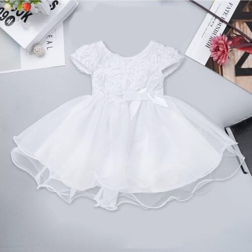 Newborn Infant Baby Flower Girl Dresses For Weddings Pageant Birthday Party Baby Clothes Summer Toddler Girl Cute Princess Dress
