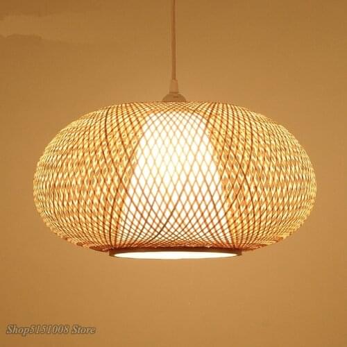 Bamboo Wicker Rattan Lantern Pendant Lights Southeast Asia LED Pendant Lamp modern Tea room lamp Nordic Japanese tatami lamps