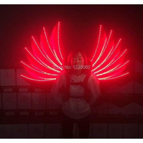 Christmas Ballroom Costumes Nightclub Womens Belly Dance Isis Angle Wings Costume LED Cloak Catwalk for Event & Party Supplies
