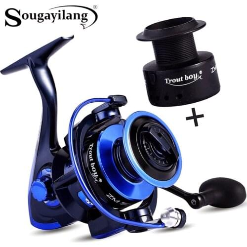 Sougayilang Fishing Reel 14 BB Spinning Reel with Spare Spool Max Drag 15KG Wheel Saltwater Freshwater Carp Fishing Tackle Tools