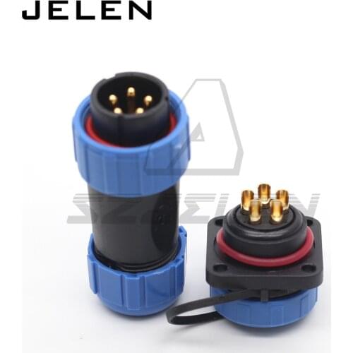 SP21 waterproof connector male and female with flange 4 hole IP68 2/3/4/5/6/7/8/9/10/12Pin