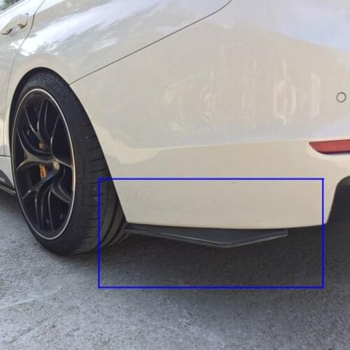 Car rear bumper spoiler 2pcs universal ABS material bright black collision diffuser angle separator protector automatic side fin