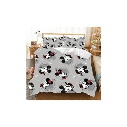Three piece set Mickey Minnie Mouse Bedding Sets Boy Girl Adult Twin Full Queen King Bedroom Decoration Duvet Cover