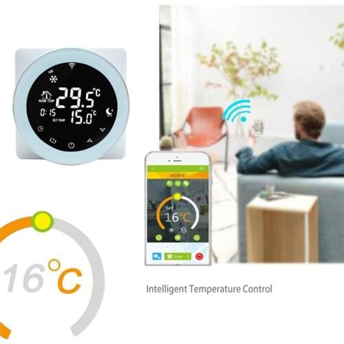 WiFi Thermostat Voice Control Gas Boiler Heating Thermostat Temperature Controller LCD Digital Touch Screen Programmable Alexa