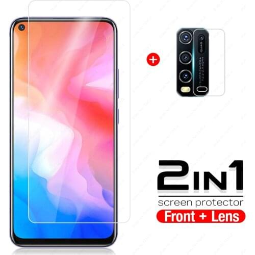 2in1 For vivo y30 y50 y 30 50 tempered glass camera lens screen protector for Vivo Y30 Y50 Y 30 50 protective glass