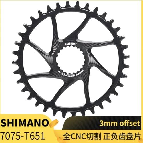 PASS QUEST 3mm Offset bike Chainring 28-38T MTB Narrow Wide Bicycle Chainwheel for deore xt M7100 M8100 M9100 12S Crankset