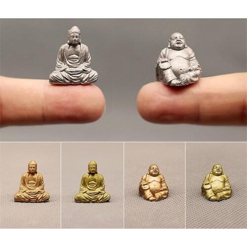 1 Piece Mini Simulation Maitreya Buddha Statue Figurine Fairy Garden Terrarium Bonsai Crafts Home Decor Tathagata Miniature