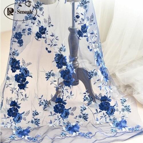 130CM*30CM 6 colors can choose Peony embroidery lace patch applique Wedding dress diy lace fabric RS1250