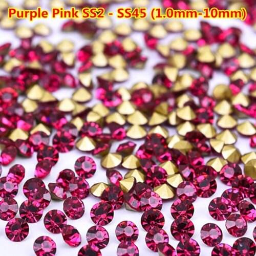 14 Sizes 1440pcs Puprle Pink Nail Crystal Rhinestones Shiny Nail Stones 3D Gems Nail Art Decorations for DIY Nails Rhinestones