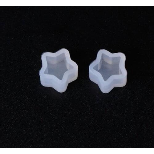 2 Pcs Silicone Mold Ear Stud DIY Jewelry Making Snowflake Moon Star Flower Shape Mini Small Molds Epoxy Resin Crafts Tools E