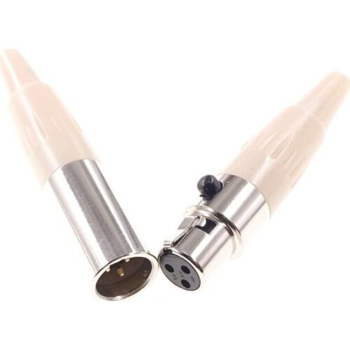 20pcs Hight End Ivory Mini XLR 3 Pin Audio Cable Connector Male Plug Female Jack 3 Position Circular Connector Cable Clamp