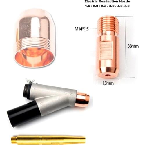 Submerged Arc Welding Machine Accessories Conductive Nozzle 2.0/3.2/4.0 Copper Protection Nozzle Tee Flux Funnel Connecting Rod