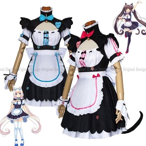 Anime Chocola NEKOPARA Cosplay Maid Costumes Chocola Vanilla Maid Dress Cat Girl Nekopara Game Sexy Cute Dresses Women Uniform