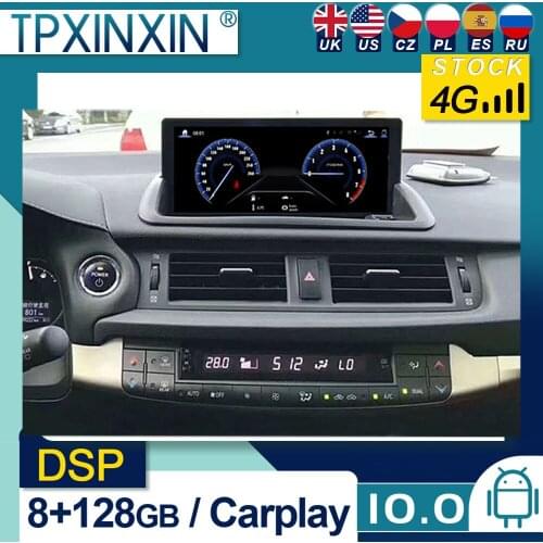 For Lexus CT200 CT200H CT 2012-2018 Android 10 Car Stereo Car Radio with Screen Car GPS Navigation Tape Recorder Head Unit