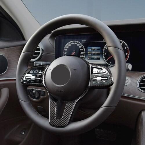 Black Dry carbon fiber Steering wheel trim cover Car interior Auto Parts For BENZ B C CLSC GLC GLE GLS Class Model