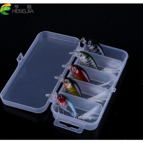 HENGJIA 5pcs 4.5cm 3.5g Floating Fishing Lure Hard isca Artificial small crank bait 3D Eyes Fishing Wobblers Crankbait pesca box