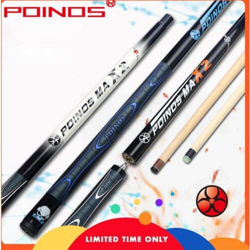 POINOS X2 Jump Break Cue Punch Leather Handle Blue Black White Color