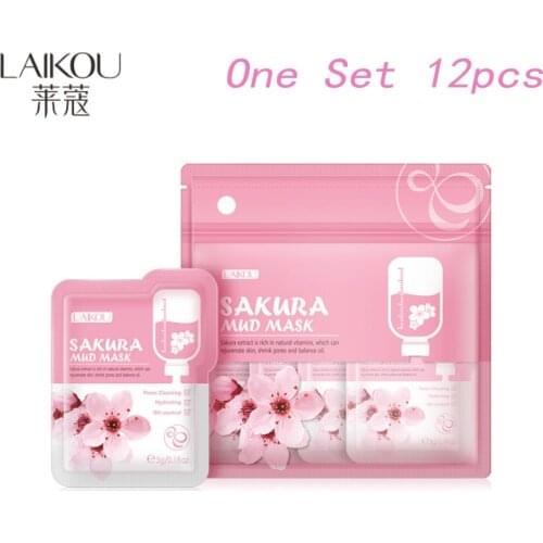 LAIKOU Japan Sakura Deep Cleaning Mud Mask Whitening Oil Control Shrink Pores Hydrating Nourish Smooth Pores Cleaning Skin Care