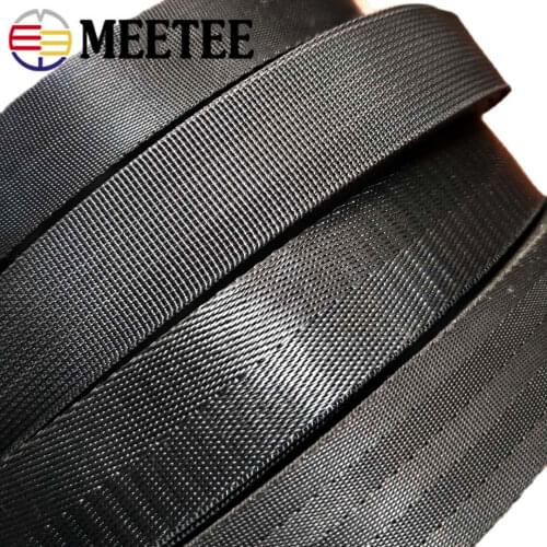 Meetee 5M 20/25/32/38mm Nylon Black Webbing Ribbons Bag Strap Band Belt Tape Webbings DIY Garment Sewing Material
