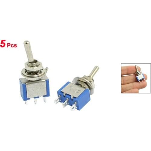 Mini Miniature Toggle Switch SPDT 1P2T ON-ON 2 Two Position 3 Pins 250V / 3A 125V/ 5A AC Discount x 5 Pcs / Lot