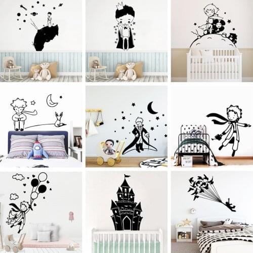 Cartoon Little Prince Art Vinyl Wall Stickers For Kids Room Baby Room Decoration Wall Decal Wallpaper Stickers Mural Poster