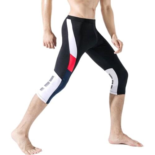 Mens Compression Pants 3/4 Running Tights Men Gym Leggings Training Fitness Shorts Sportswear Jogger Long Tight Pant Man