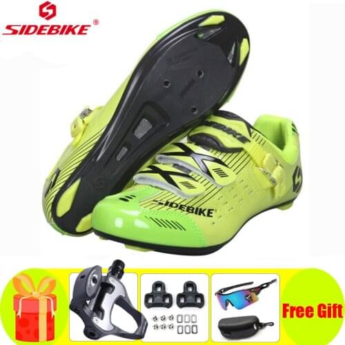 Sidebike 2021 Road Cycling Shoes Man Racing Bicycle Shoes Sneakers Professional Breathable Comfortable Bike Lock Carbon
