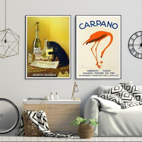 Wall Art Canvas Painting Absinthe Bourgeois Picture Vintage Animals Posters and Prints Room Decor Pictures for Home Decoration