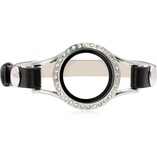 Stainless steel good quality DIY glass locket 25mm rhinestone magnetic twisted bracelet