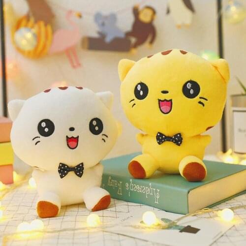 NEW 22CM Cute Cat With Bow Plush Doll Girls Boys Toys Stuffed Soft Pillow Children Toy Party Decor Xmas Birthday Gift Animal