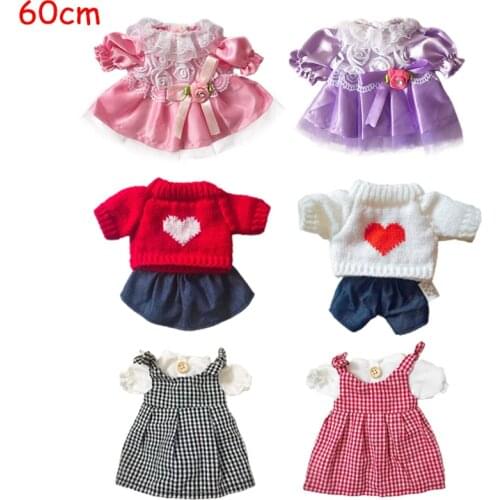 60cm Doll Clothes for Le Sucre Rabbit Cat Bear Soft Dress Dolls Skirt Sweater Toys Accessories for BJD Dolls Girls Gifts