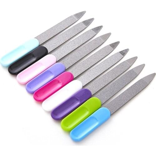6pcs/lot Stainless Steel Nail File Professional Nail Polishing File Buffer Polishing Remover Portable Sandpaper Callus File Tool