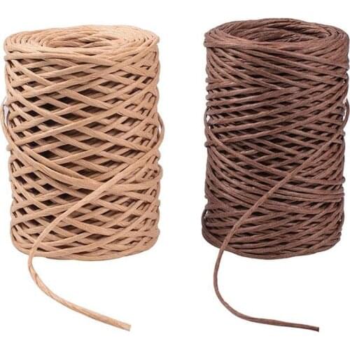 100 Yards 2mm Floral Bind Wire Wrapping Wire Handmade Iron Wire Paper Rattan for Flower Bouquets 50 Yards Each Roll