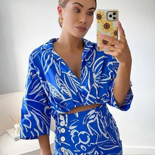 Ardm Casual Za Woman 2021 Knot Blouse Fahion Floral Print Pleated V Neck Wide Sleeve Loose Vintage Boho Shirt Crop Top Femme