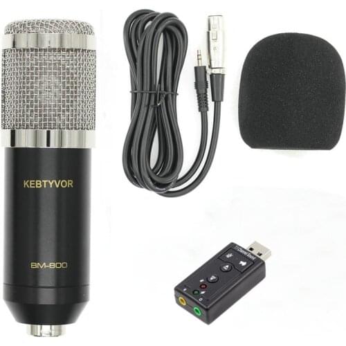 Professional Condenser Audio 3.5mm Wired BM800 Studio Microphone Vocal Recording KTV Karaoke Microphone Mic For Computer