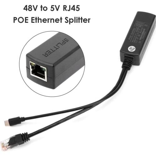 2.5KV RJ45 POE Ethernet Power Over Splitter 48V to 5V Micro USB Power Supply Module Injector for Raspberry Pi IP Camera