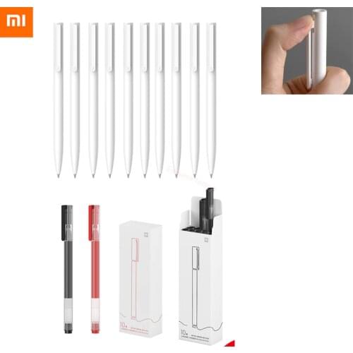 Xiaomi Mijia 10Pcs Gel Pens 0.5mm bullet pen White PREMEC Smooth Switzerland Refill MiKuni Japan Ink black/Blue Replacement Ink