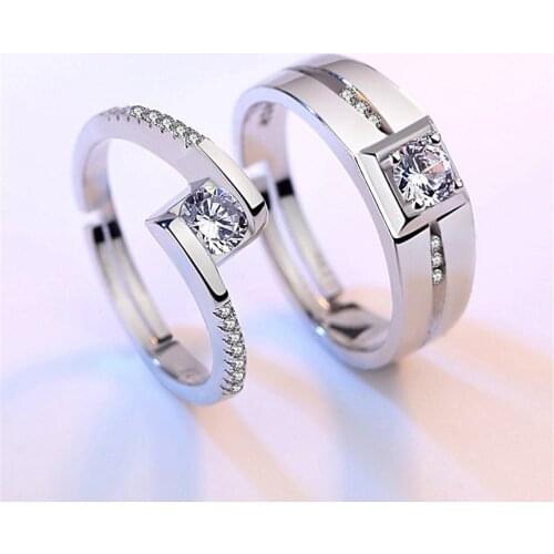 SHQIYAYI Love Couple Promise Rings For Men Women Hot Fashion Jewelry Gifts Engagement Party Anniversary CZ Crystal Zircon 85