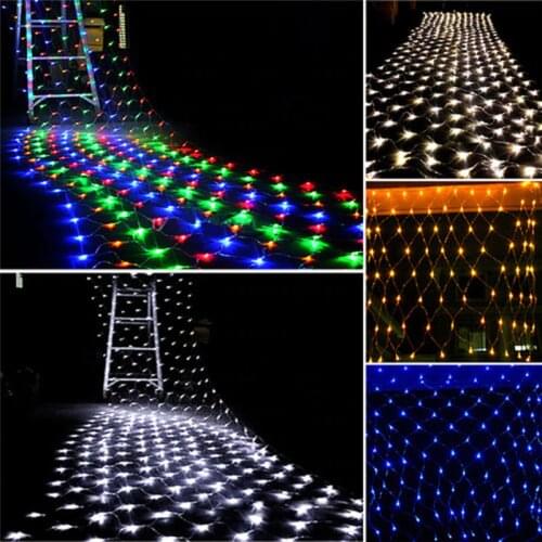 3m*2m 200 LED Net Mesh Fairy String Light Christmas Wedding Party Fairy String Light with 8 Function Controller EU US Plug