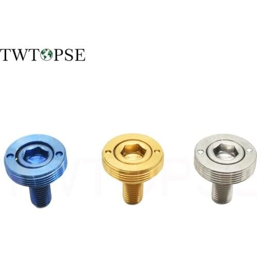 TWTOPSE 10.5g Titanium Bike Bottom Brackets Bolts For Brompton Folding Bicycle MTB BB Hub Axis Screw Titanium Cover M8*15 1 Pair