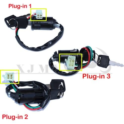 Universal 4 Wires 2 Ignition Keys Start Switch Door Lock Key Motorcycle Accessories for ATV Go Kart Scrambling Motorcycle