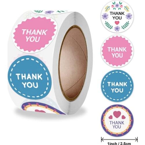 50-500pcs Love Heart Label Thank you Sticker Scrapbooking Gift Packaging Seal Birthday Party Wedding Supply Stationery Sticker