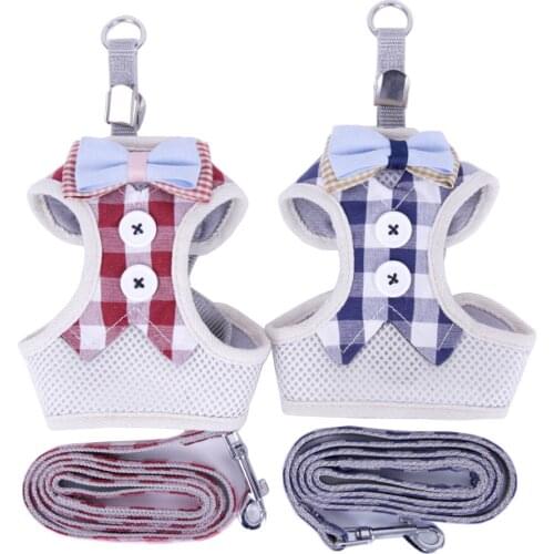 Cat Dog Harness Vest Bowtie Adjustable Suit Tuxedo Breathable Cute Bowknot Cat Harness Small for Cats Kitten Puppy
