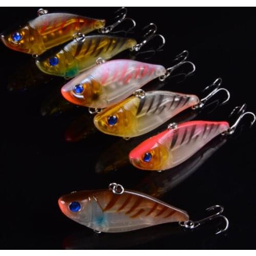 1PCS 12G Hard VIB Lures 7CM Fishing Bait Treble Hooks Sinking Crankbait Fishing Tackle Pesca
