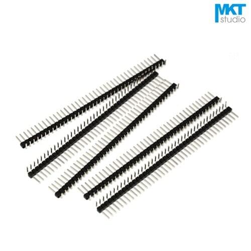 100Pcs Right Angle Bend 2.54mm Pitch 1x40P Single Row PTH Male Pin Header Strip For Arduino