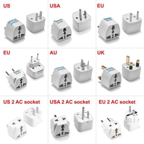 100pcs Universal UK Plug Adapter USA EU AU Power Adapter International Japan US to UK Travel Adapter Australia Electric Outlet